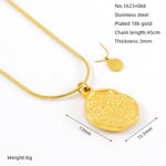 Gold color / 1 Piece Simple Series Classic Geometric Stainless Steel  Gold Color Women's Pendant Necklaces Picture5